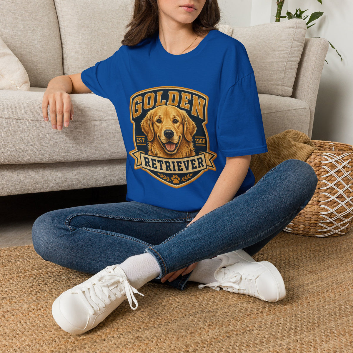 Golden Retriever T-Shirt — Vintage Dog Portrait Tee