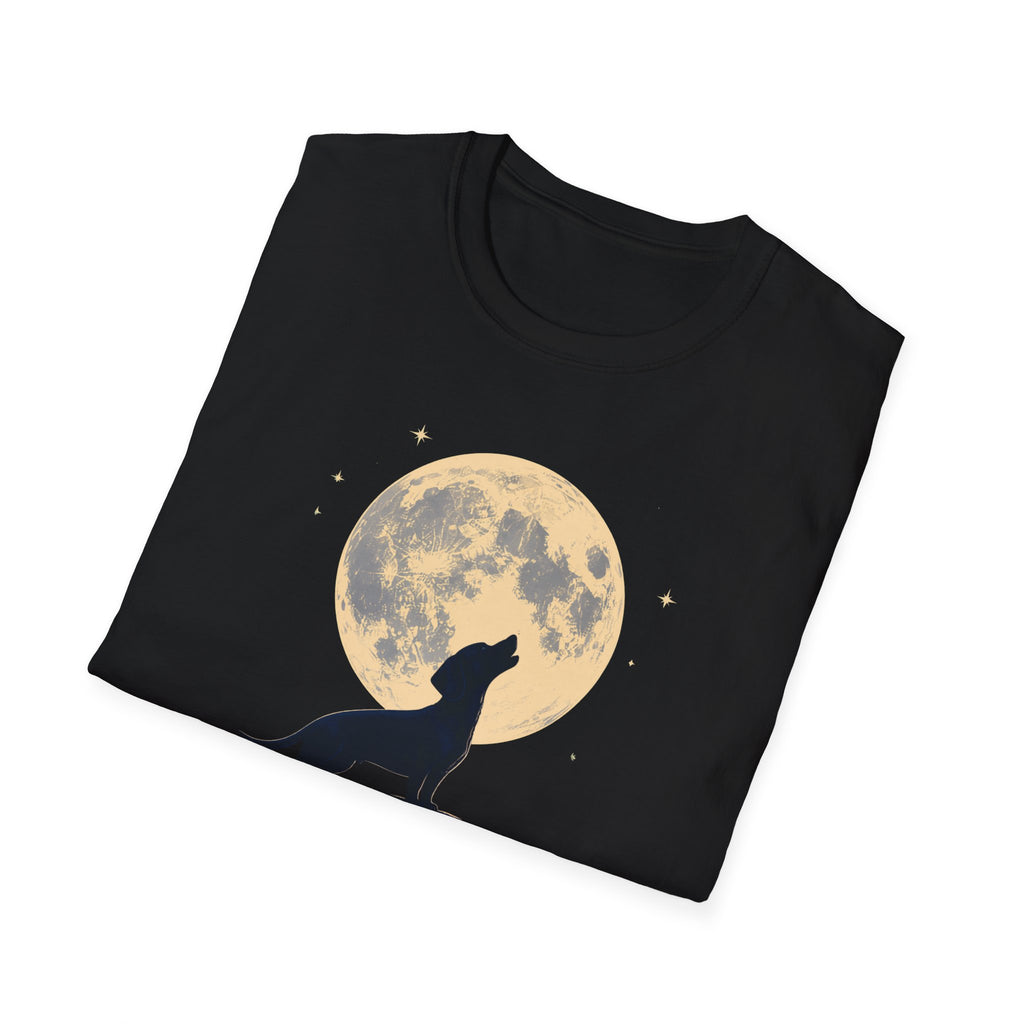Howling Moon T-Shirt — Silhouette Wolf & Full Moon Night Sky Tee