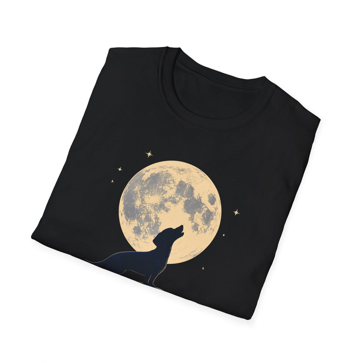 Howling Moon T-Shirt — Silhouette Wolf & Full Moon Night Sky Tee