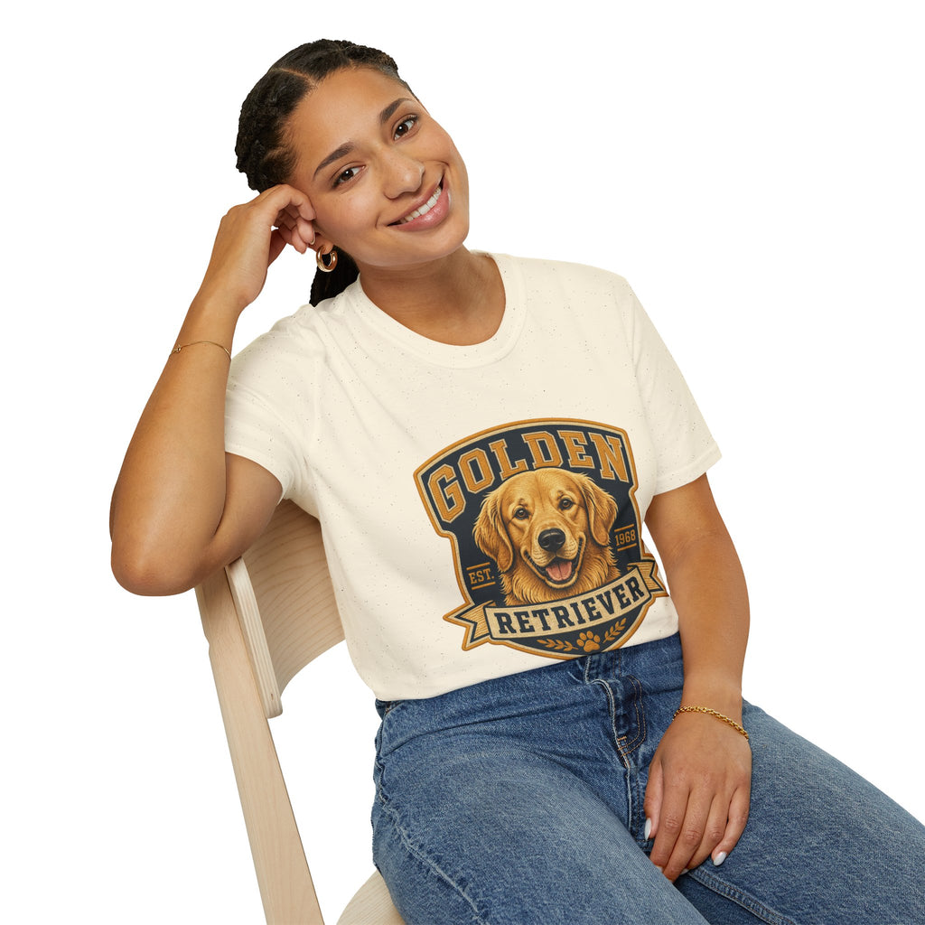 Golden Retriever T-Shirt — Vintage Dog Portrait Tee