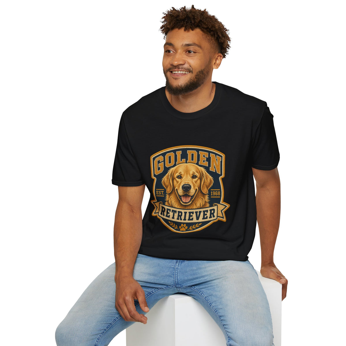 Golden Retriever T-Shirt — Vintage Dog Portrait Tee