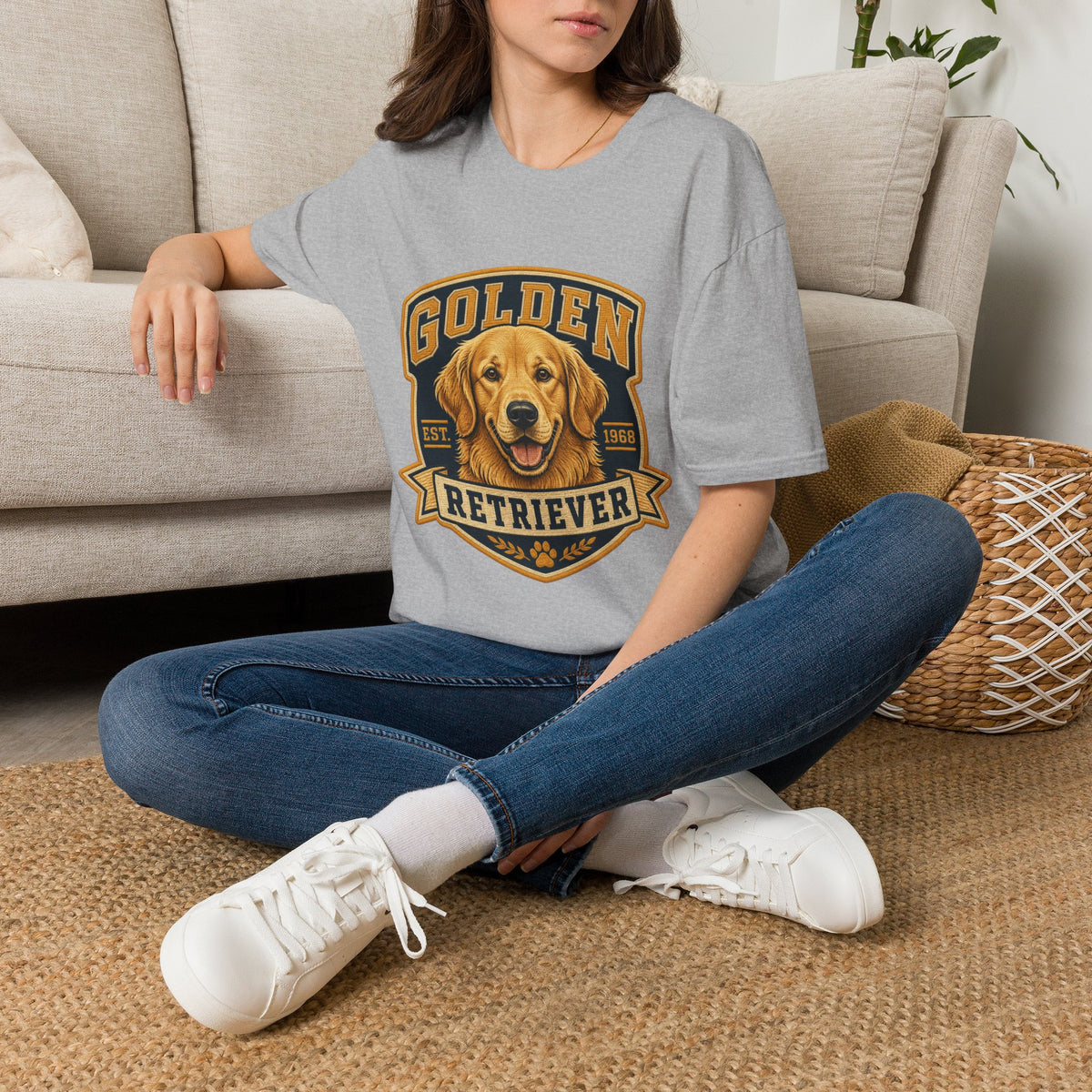 Golden Retriever T-Shirt — Vintage Dog Portrait Tee