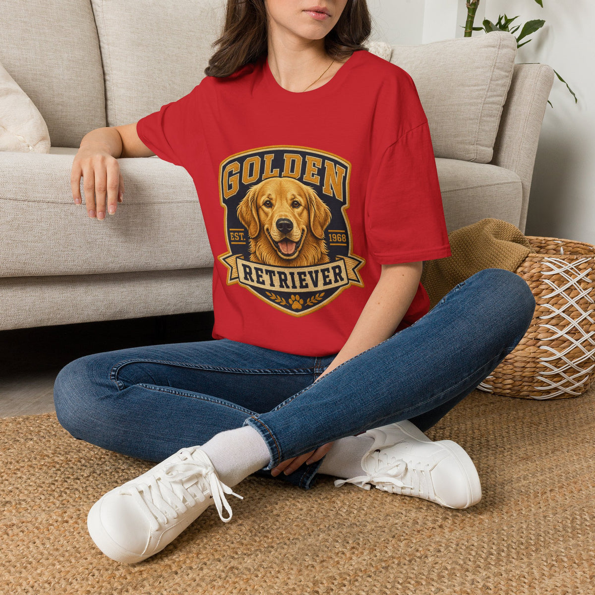 Golden Retriever T-Shirt — Vintage Dog Portrait Tee