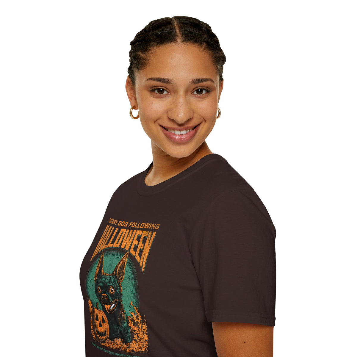 Halloween Dog T‑Shirt — "Scary Dog Following Halloween" Graphic Tee