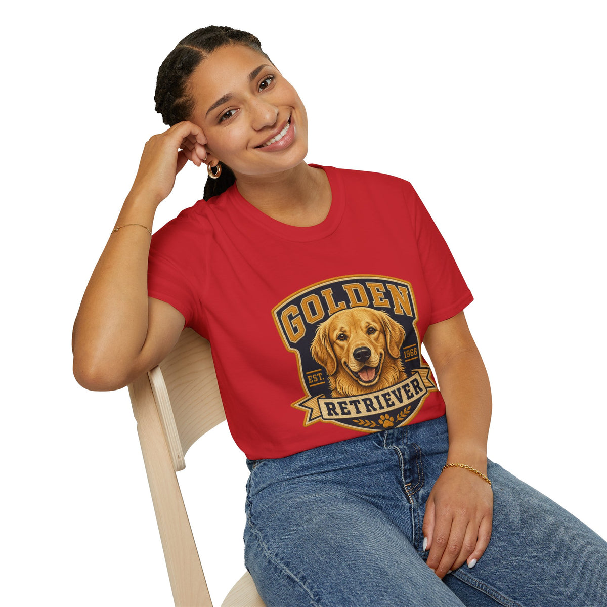 Golden Retriever T-Shirt — Vintage Dog Portrait Tee
