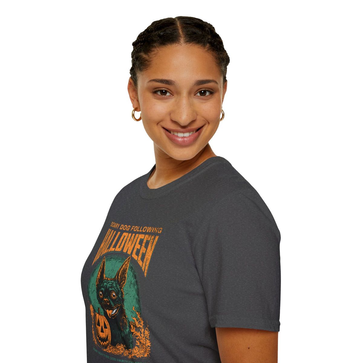 Halloween Dog T‑Shirt — "Scary Dog Following Halloween" Graphic Tee