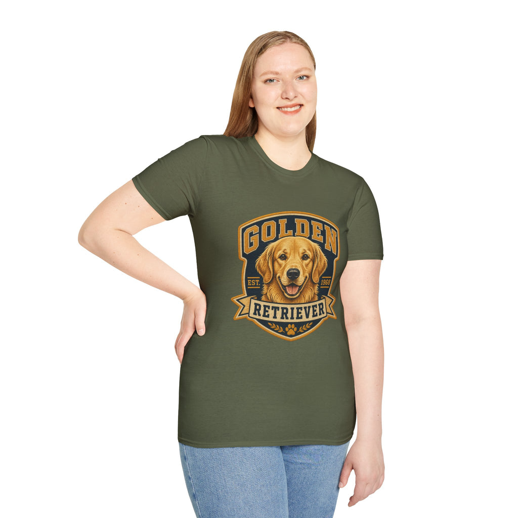 Golden Retriever T-Shirt — Vintage Dog Portrait Tee