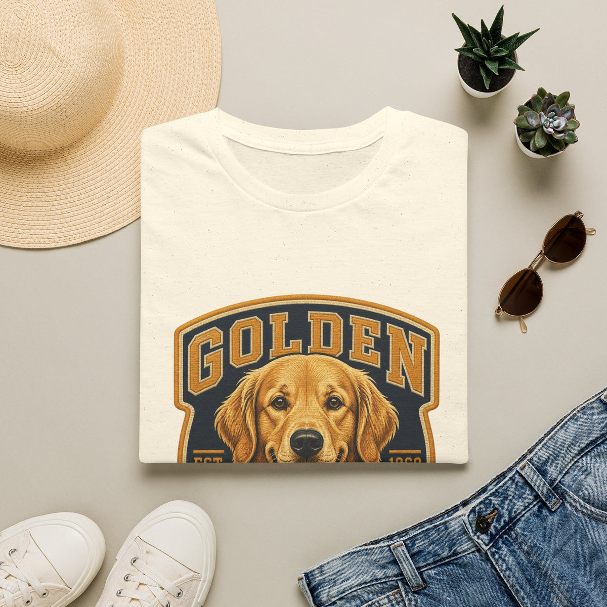 Golden Retriever T-Shirt — Vintage Dog Portrait Tee
