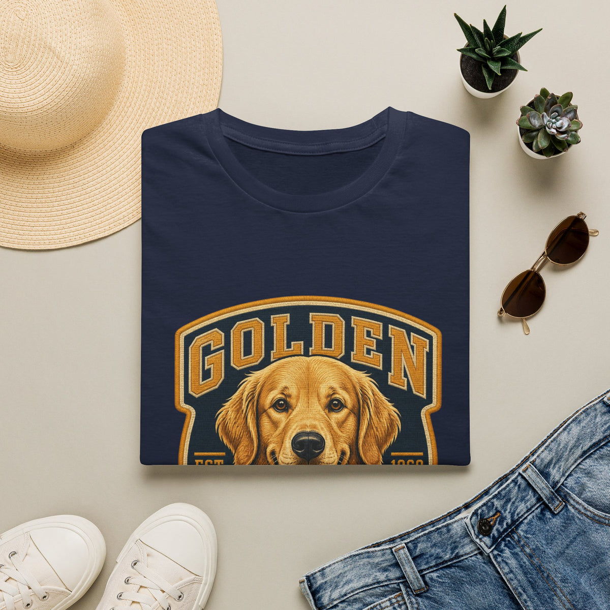 Golden Retriever T-Shirt — Vintage Dog Portrait Tee