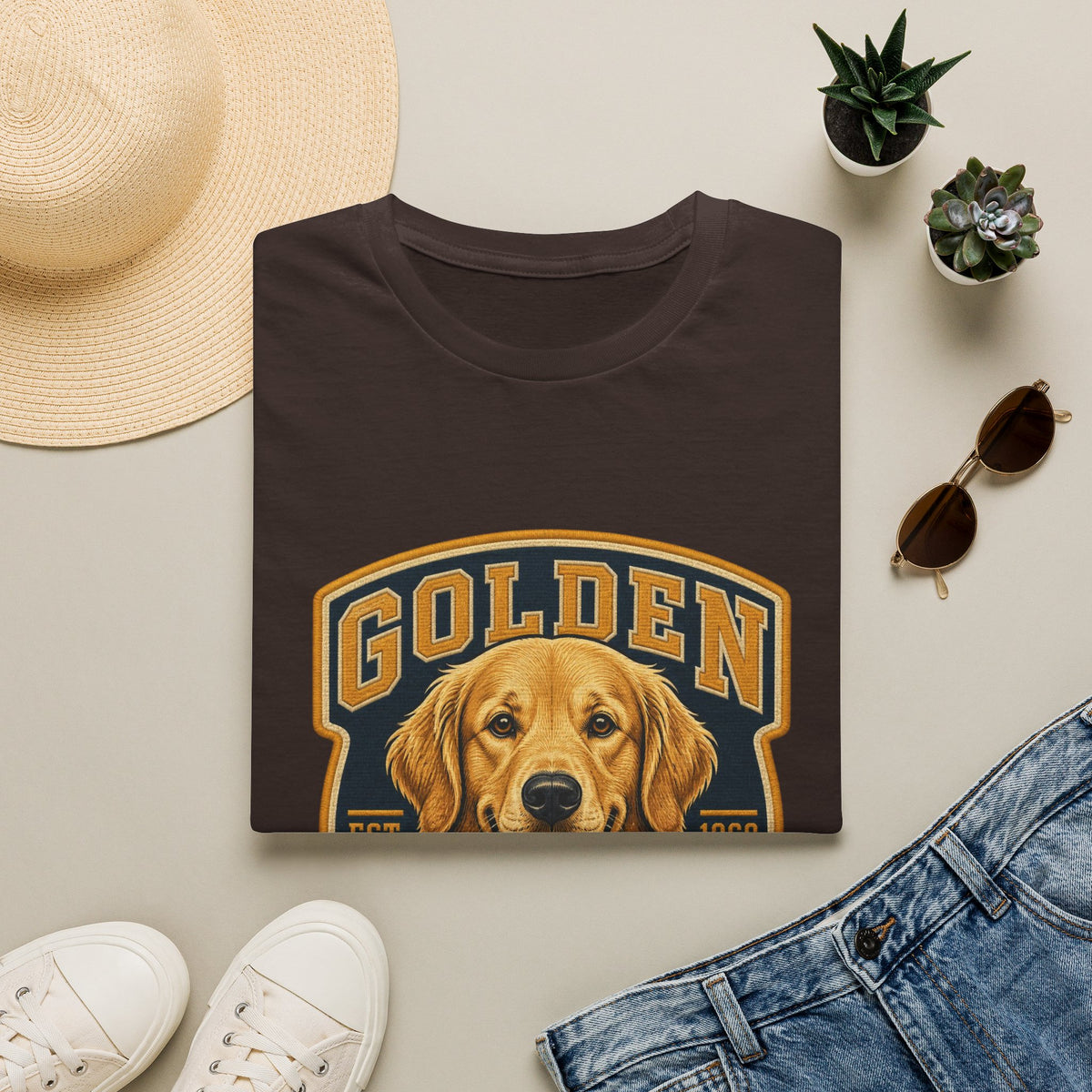 Golden Retriever T-Shirt — Vintage Dog Portrait Tee