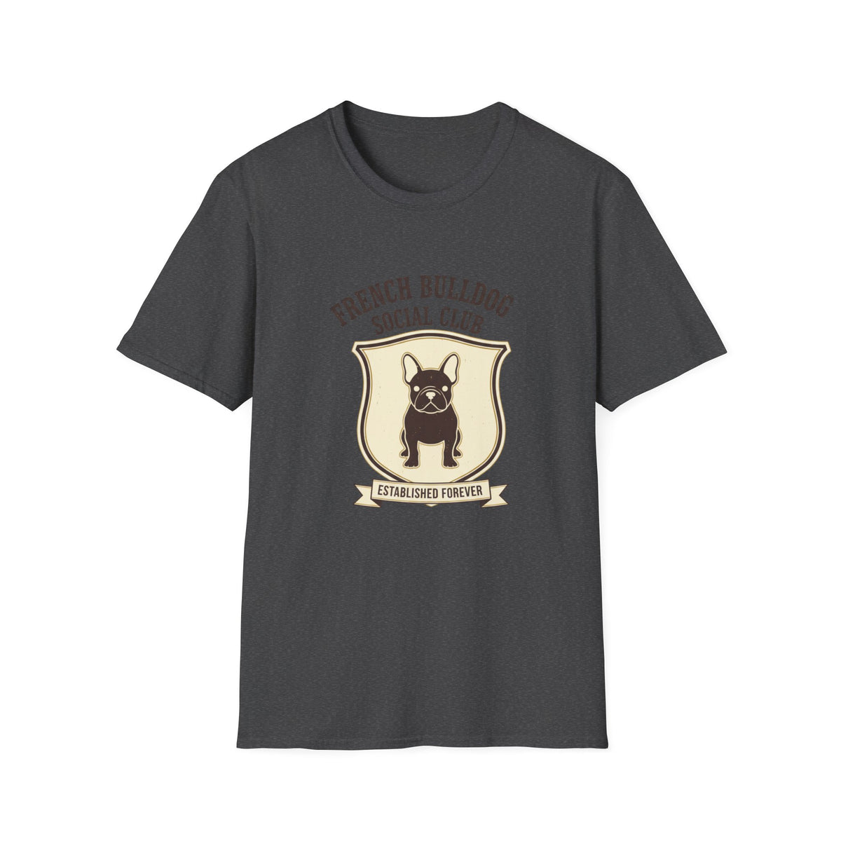 French Bulldog Social Club T-Shirt — Retro Crest Graphic Tee for Dog Lovers