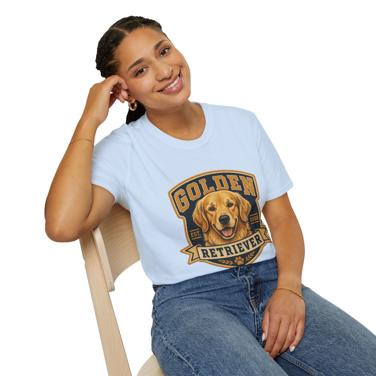 Golden Retriever T-Shirt — Vintage Dog Portrait Tee