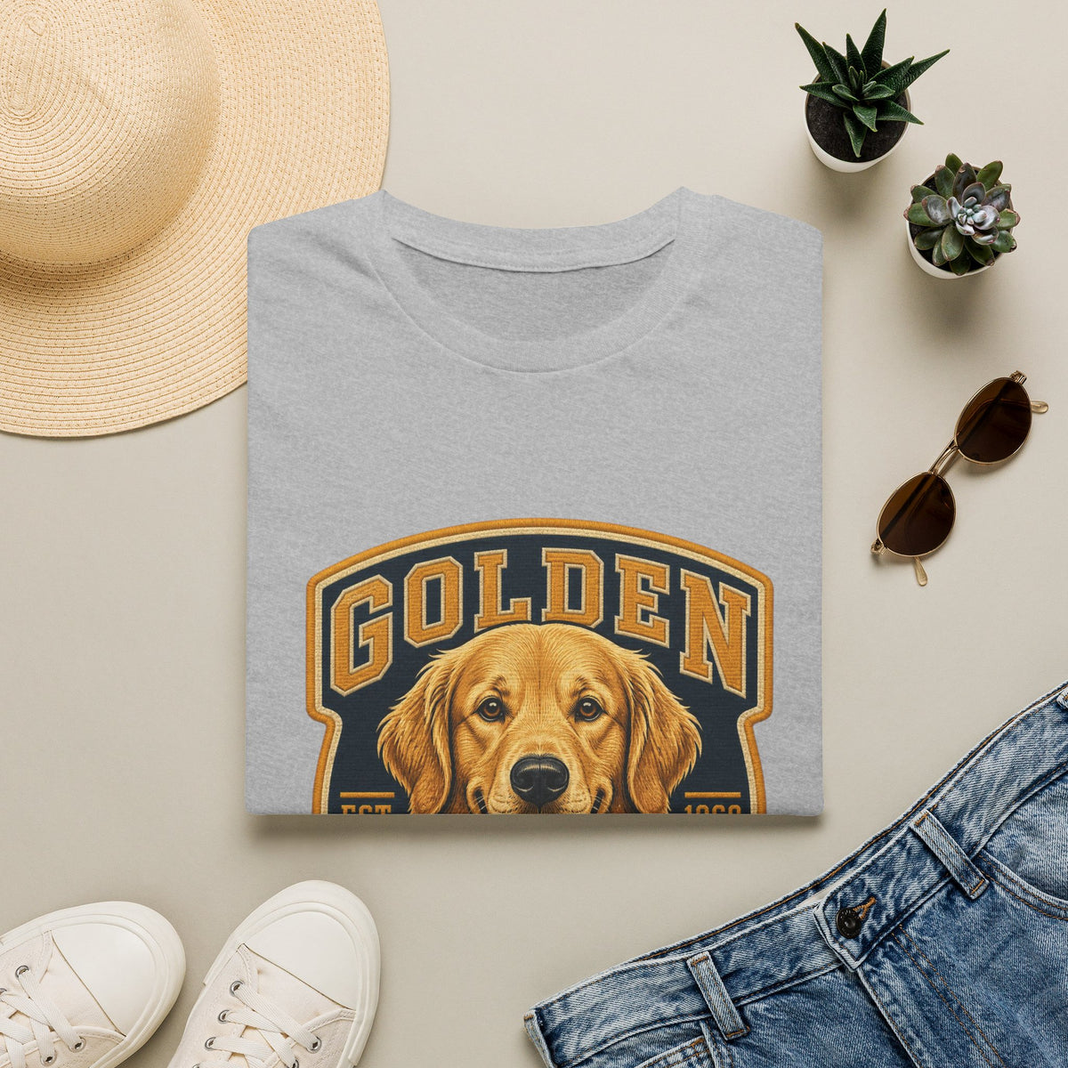 Golden Retriever T-Shirt — Vintage Dog Portrait Tee