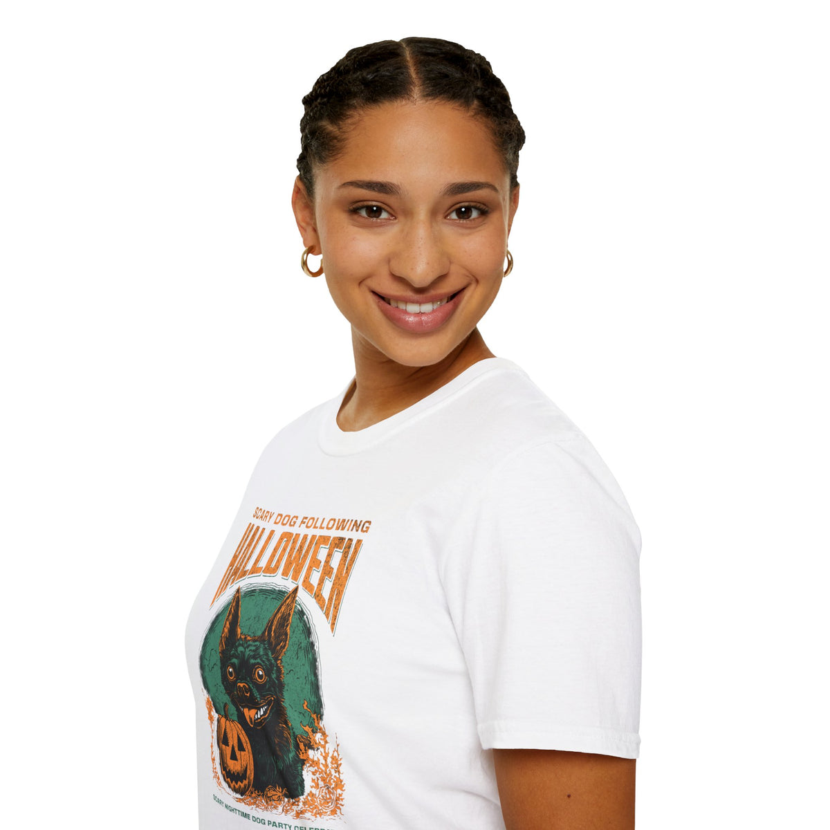 Halloween Dog T‑Shirt — "Scary Dog Following Halloween" Graphic Tee