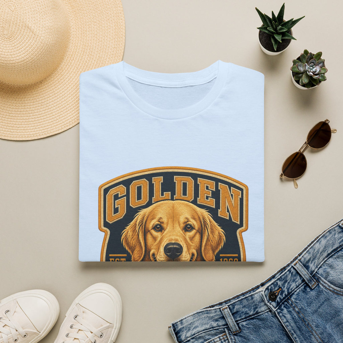 Golden Retriever T-Shirt — Vintage Dog Portrait Tee