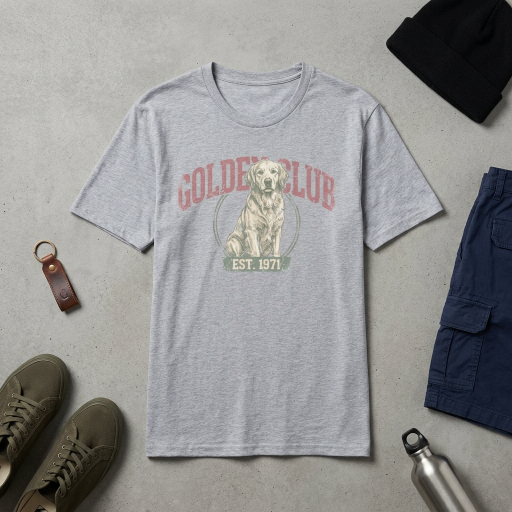 Golden Club T‑Shirt — Vintage Labrador Graphic Tee (Est. 1971)