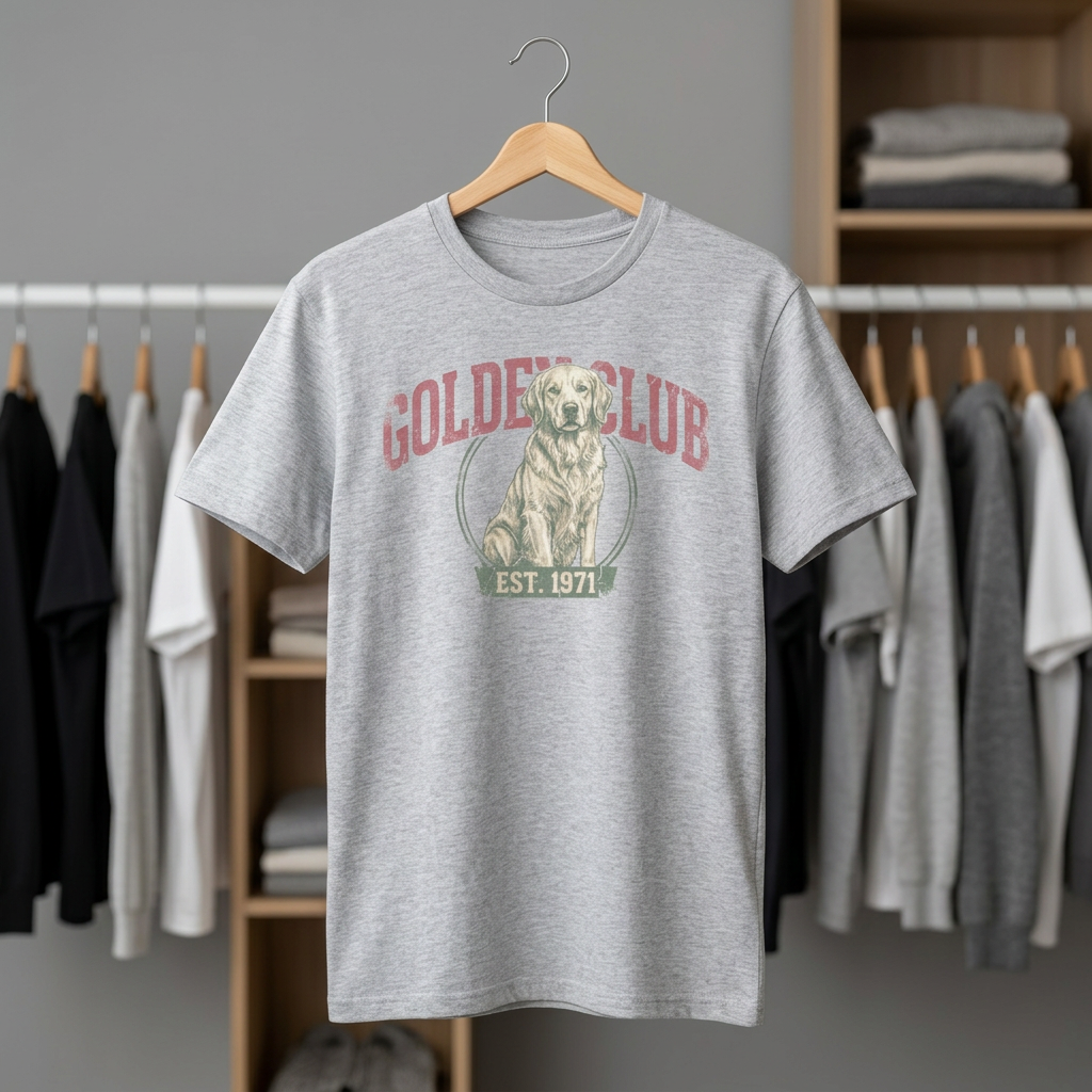 Golden Club T‑Shirt — Vintage Labrador Graphic Tee (Est. 1971)
