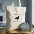 Born Wild French Bulldog Tote Bag — Canvas Dog Lover Market Tote