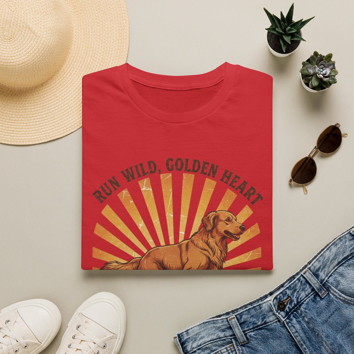 Run Wild Golden Heart T-Shirt — Golden Retriever Graphic Tee