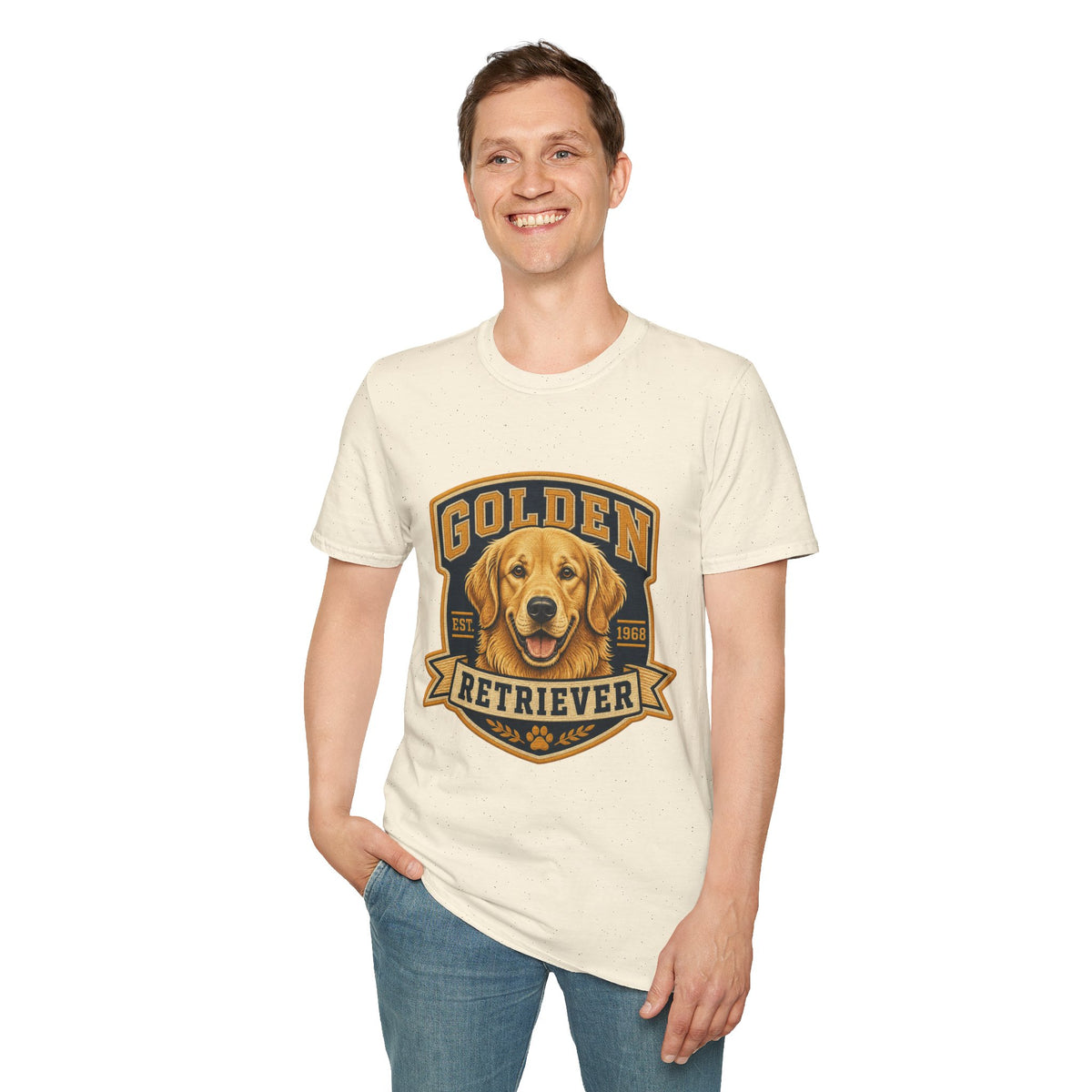 Golden Retriever T-Shirt — Vintage Dog Portrait Tee