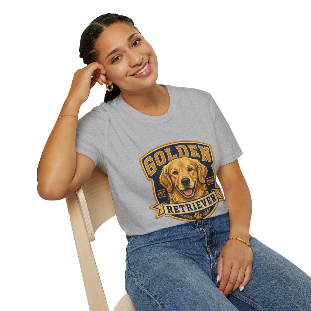 Golden Retriever T-Shirt — Vintage Dog Portrait Tee