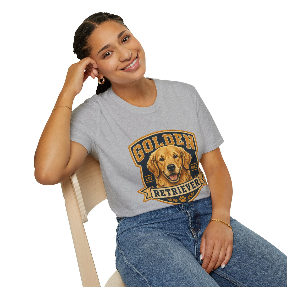 Golden Retriever T-Shirt — Vintage Dog Portrait Tee