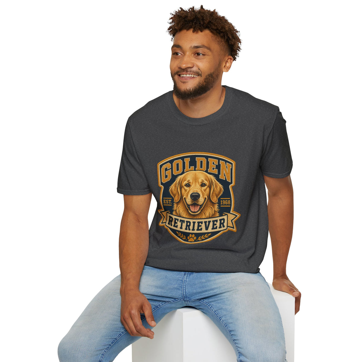 Golden Retriever T-Shirt — Vintage Dog Portrait Tee