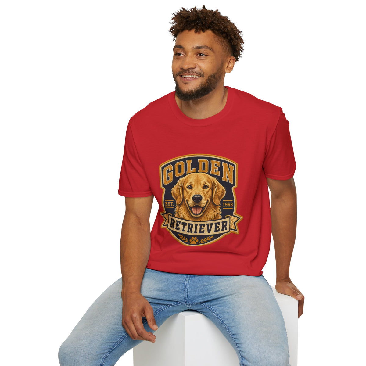 Golden Retriever T-Shirt — Vintage Dog Portrait Tee