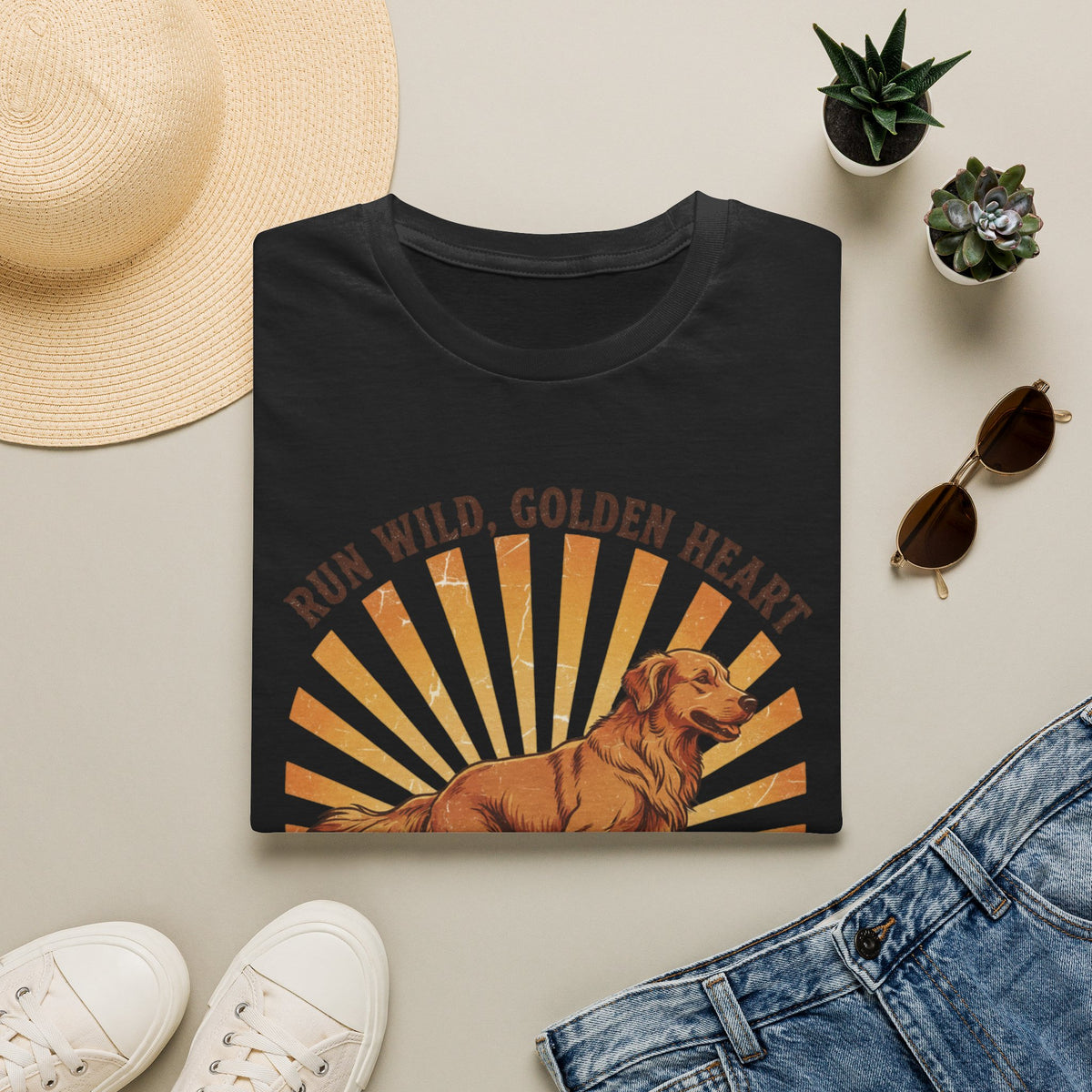 Run Wild Golden Heart T-Shirt — Golden Retriever Graphic Tee