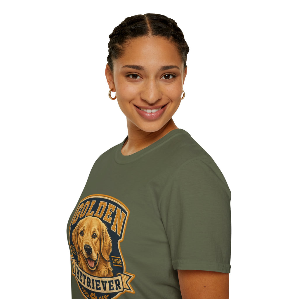 Golden Retriever T-Shirt — Vintage Dog Portrait Tee