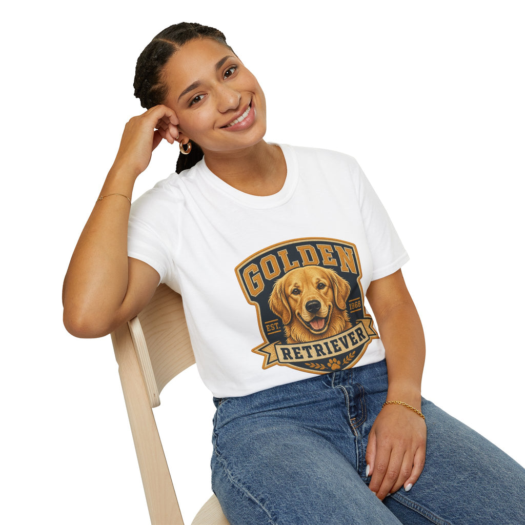 Golden Retriever T-Shirt — Vintage Dog Portrait Tee