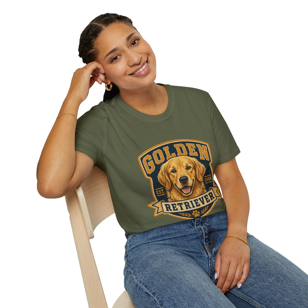Golden Retriever T-Shirt — Vintage Dog Portrait Tee