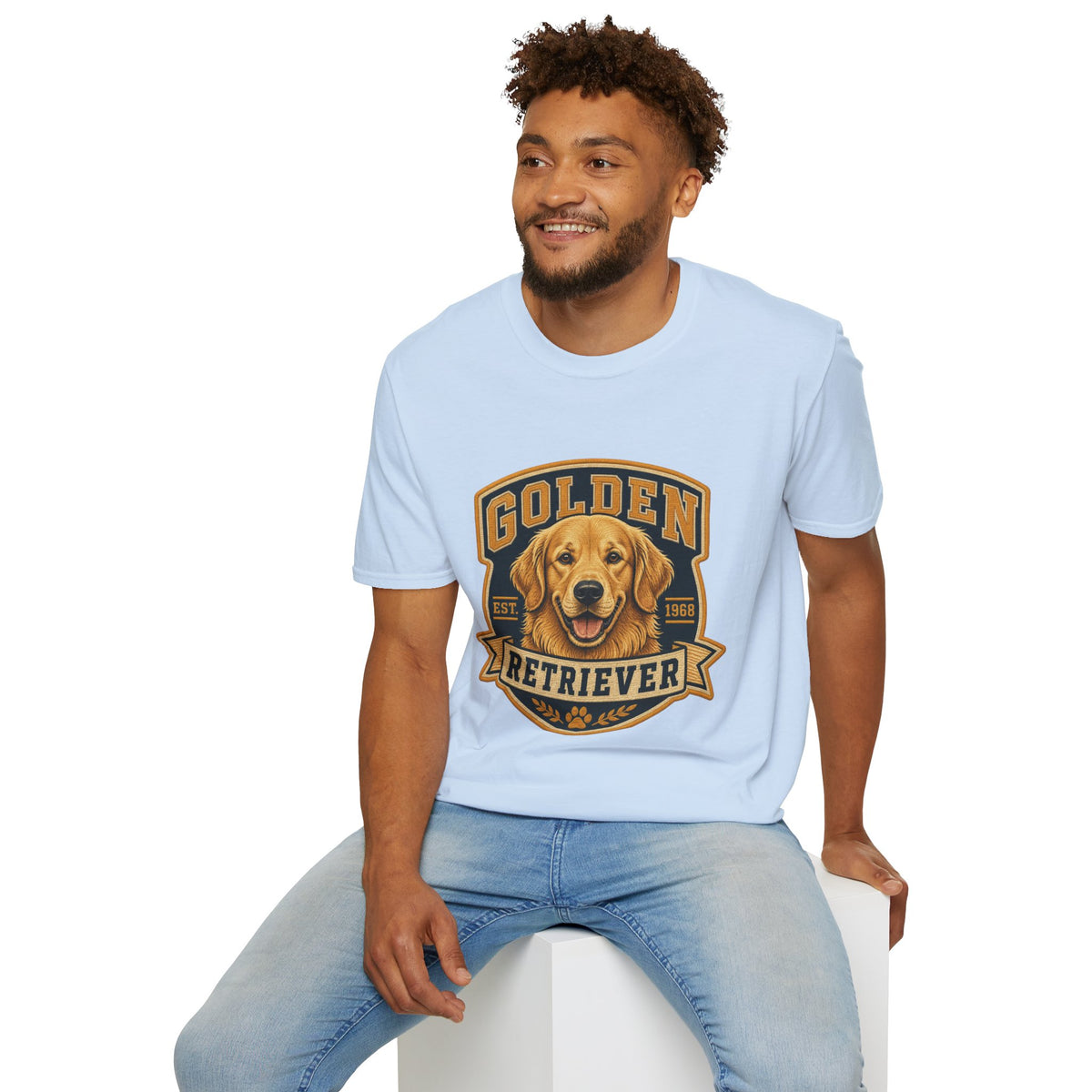 Golden Retriever T-Shirt — Vintage Dog Portrait Tee