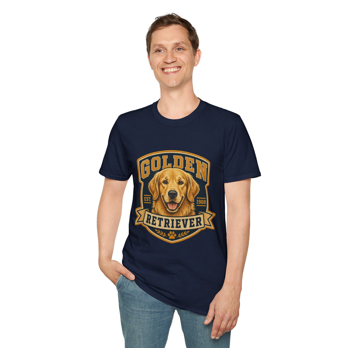 Golden Retriever T-Shirt — Vintage Dog Portrait Tee
