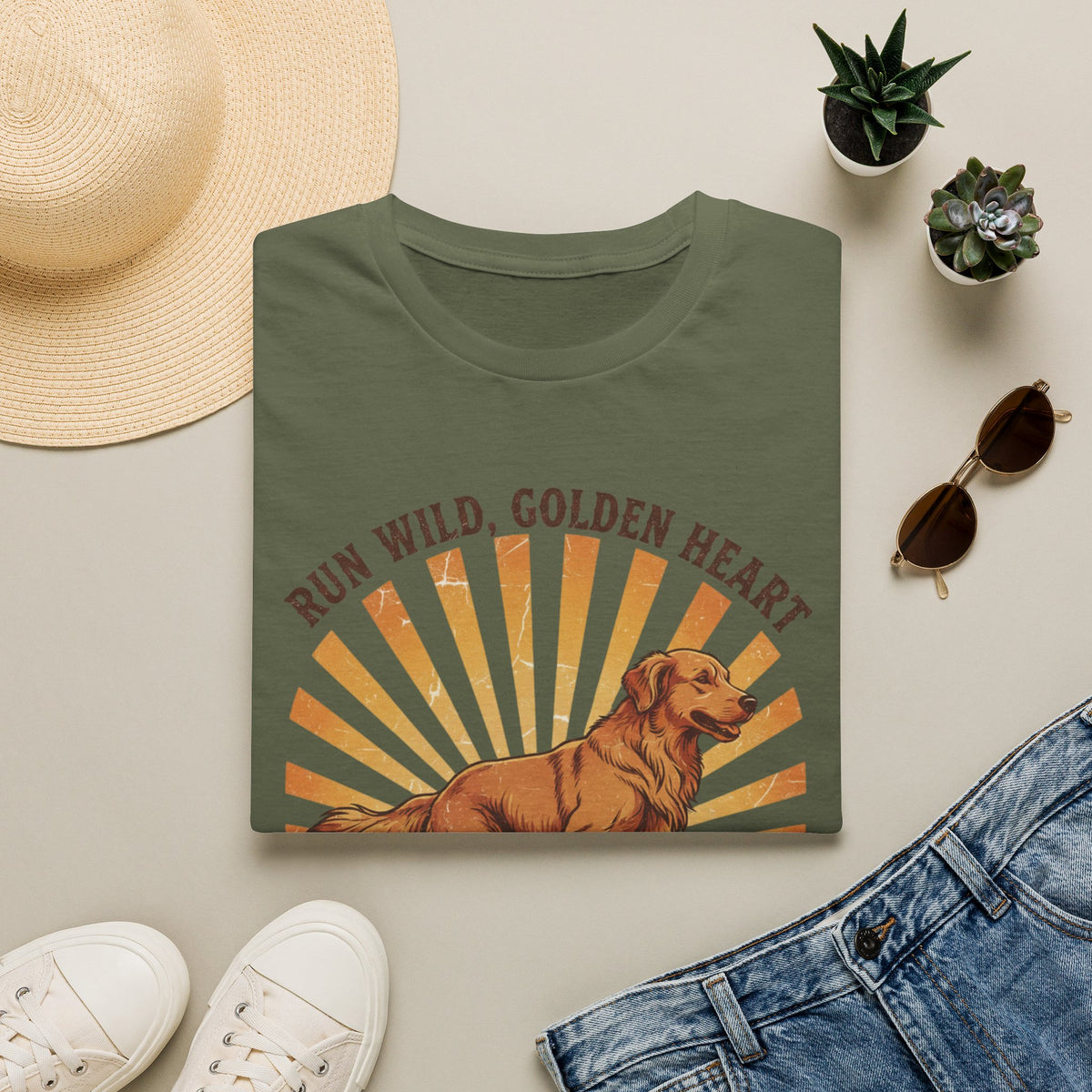 Run Wild Golden Heart T-Shirt — Golden Retriever Graphic Tee