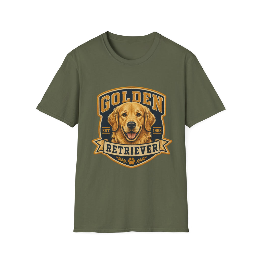Golden Retriever T-Shirt — Vintage Dog Portrait Tee