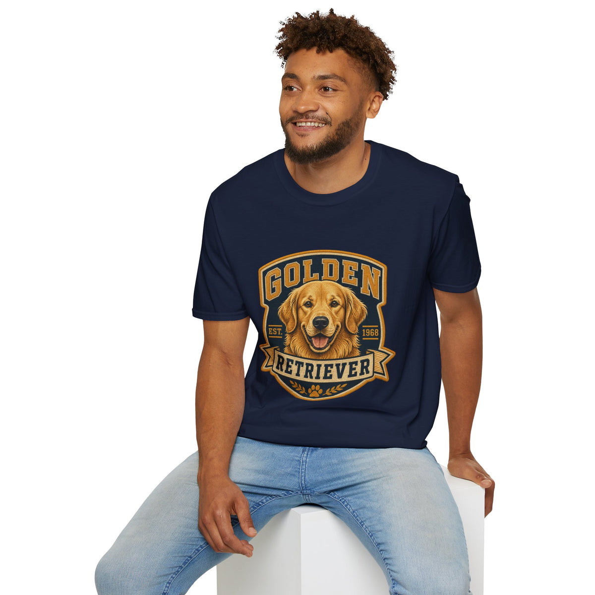 Golden Retriever T-Shirt — Vintage Dog Portrait Tee