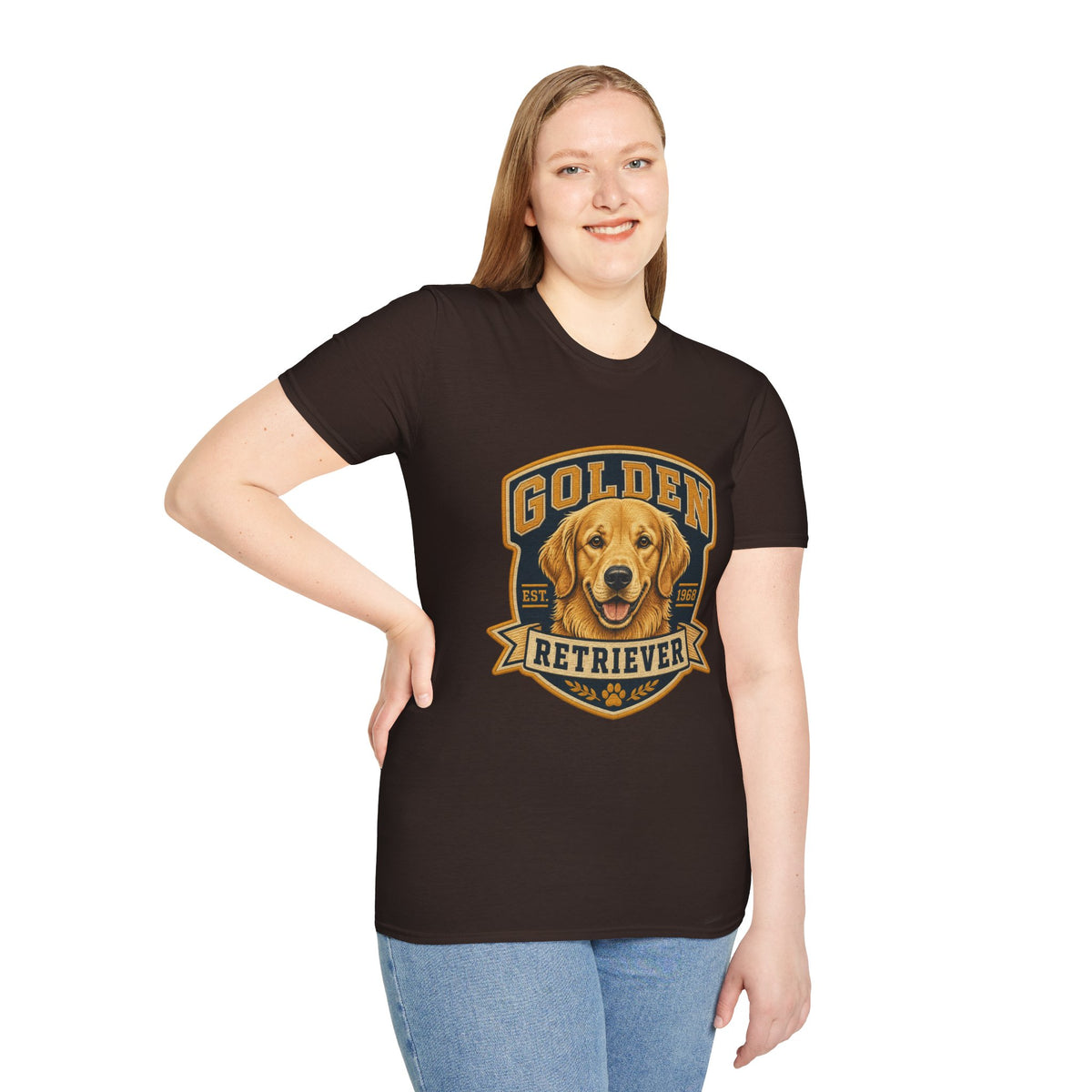 Golden Retriever T-Shirt — Vintage Dog Portrait Tee