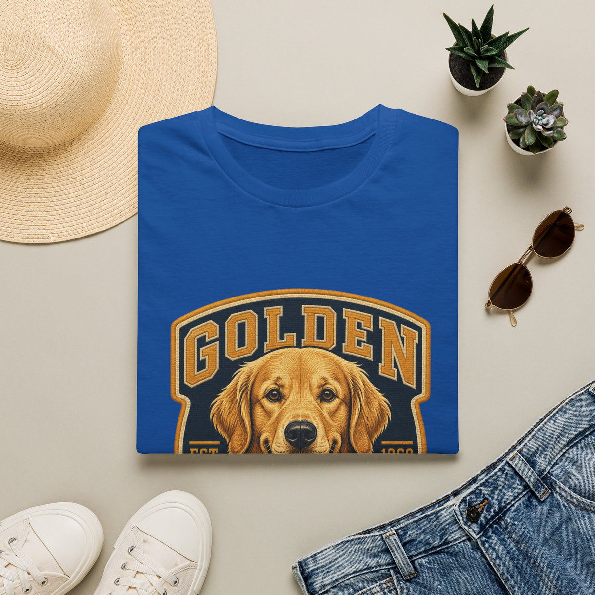 Golden Retriever T-Shirt — Vintage Dog Portrait Tee