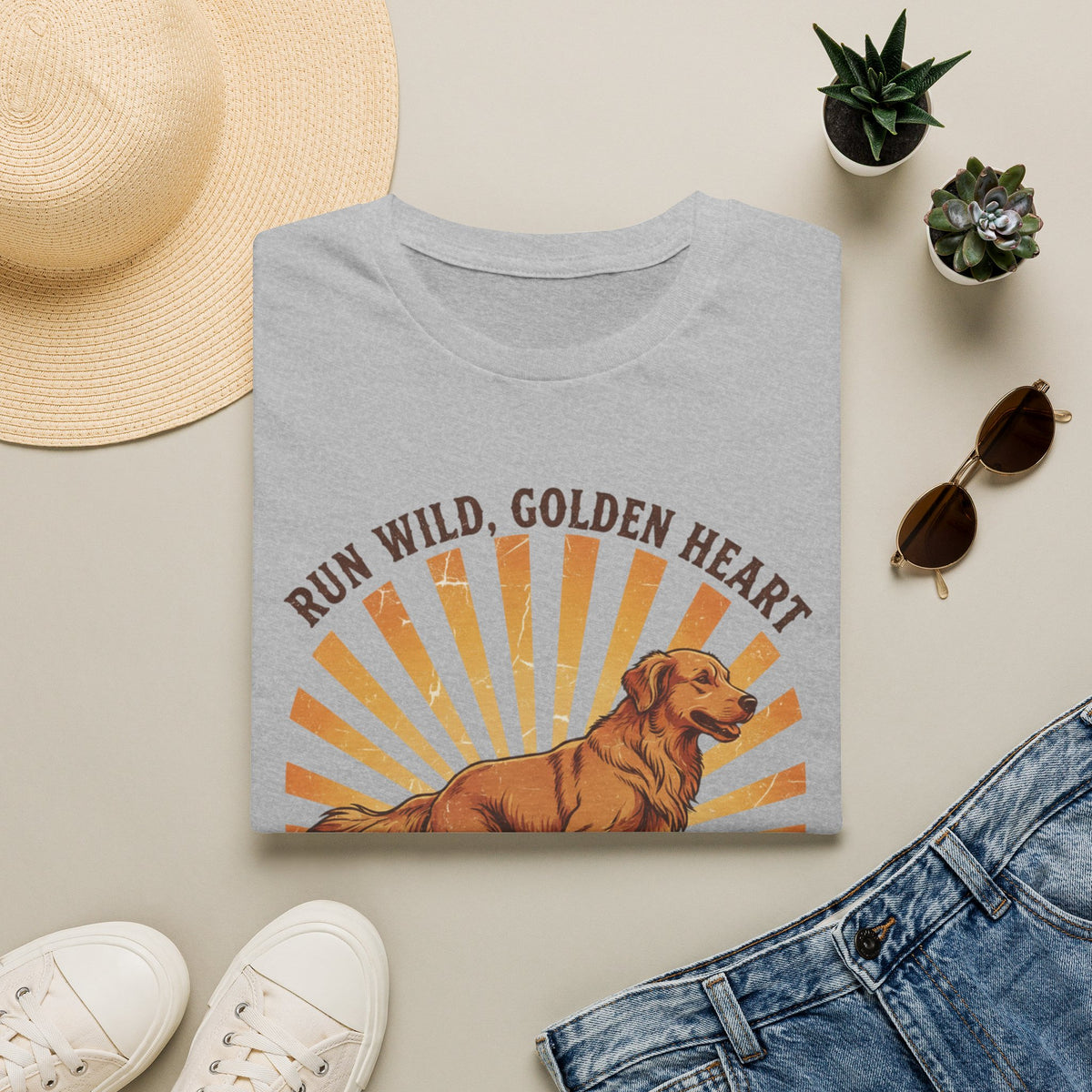 Run Wild Golden Heart T-Shirt — Golden Retriever Graphic Tee