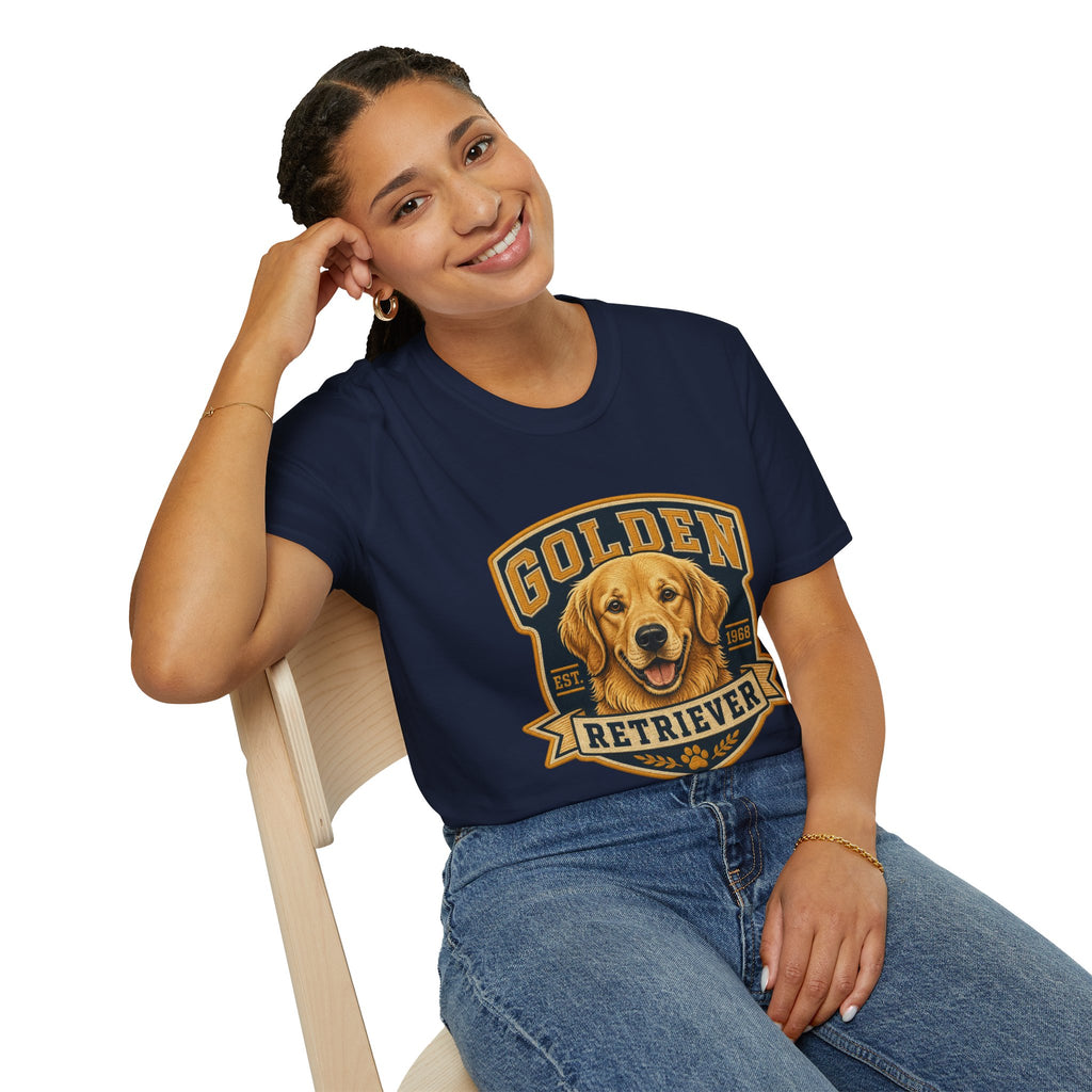 Golden Retriever T-Shirt — Vintage Dog Portrait Tee