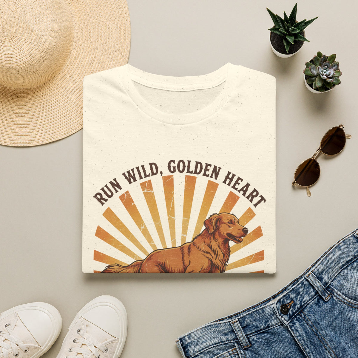 Run Wild Golden Heart T-Shirt — Golden Retriever Graphic Tee