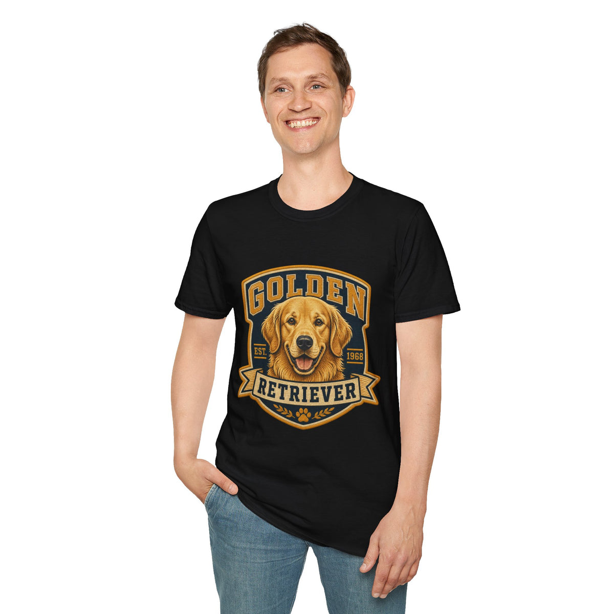Golden Retriever T-Shirt — Vintage Dog Portrait Tee